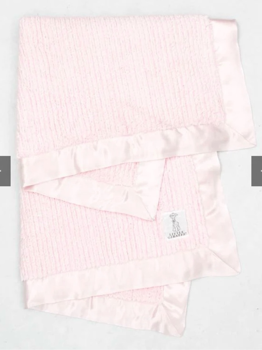 NWT Little Giraffe Pink Luxe Herringbone Baby Girl Blanket Satin Trim 29”x35”